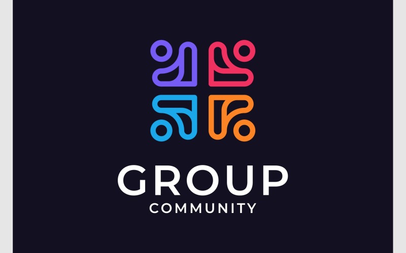 Abstract groepsmensen communautair logo