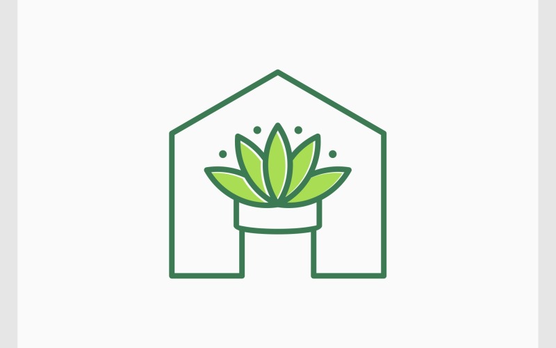 Logo d'icône de pot de fleurs de plante d'intérieur