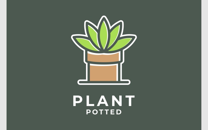 Logotipo De Vaso De Planta Em Vaso