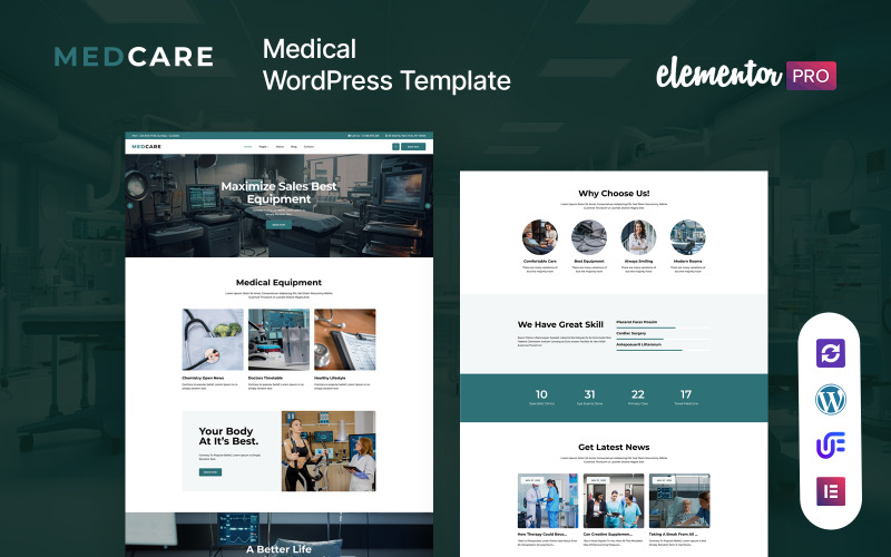 Medcare Medical Equipment WordPress Theme TemplateMonster