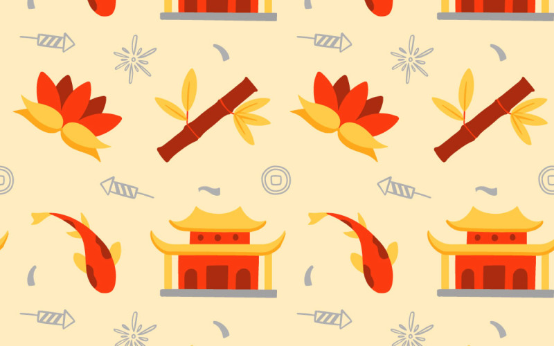 Chinees naadloos patroon als achtergrond