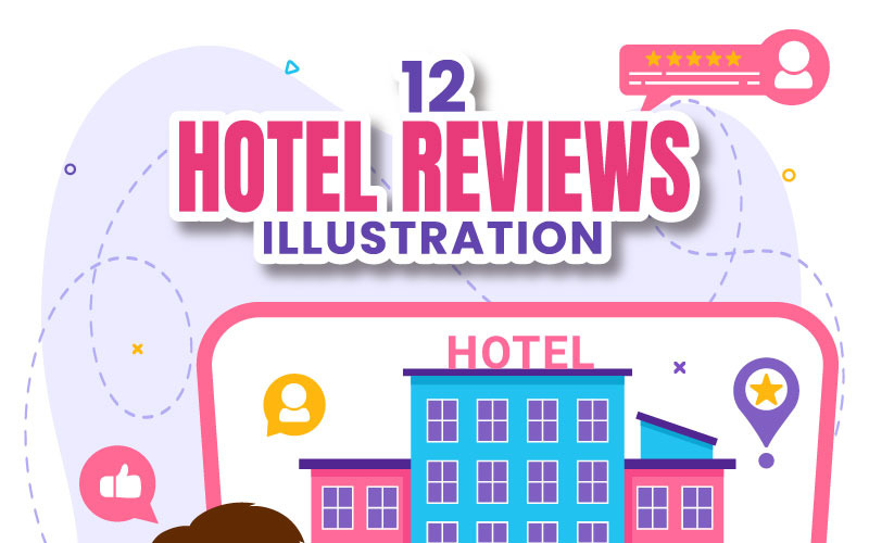 Ilustración de 12 reseñas de hoteles
