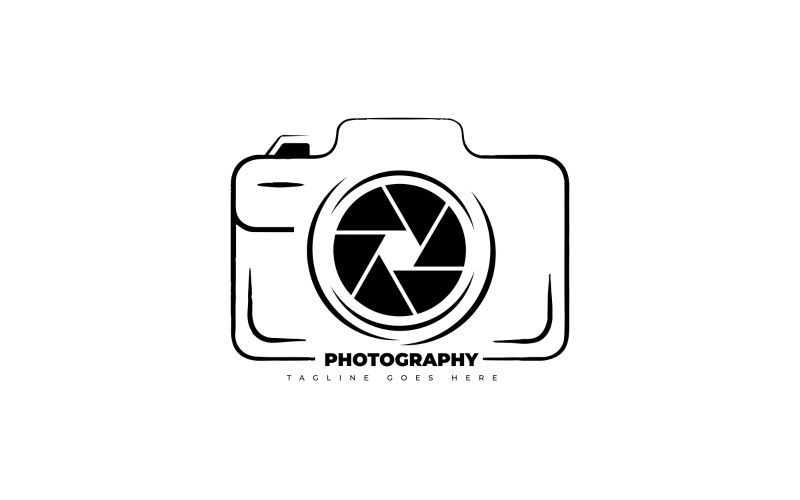Modèle de conception de logo vectoriel de photographie d'appareil photo
