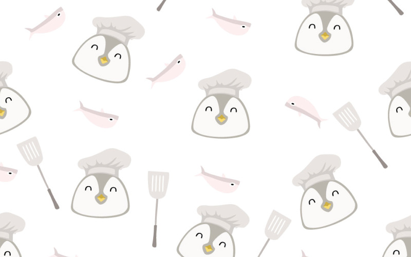 Padrão sem emenda do chef pinguim