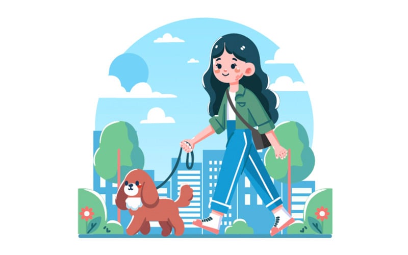 Uluslararası Rehber Köpek Günü İllüstrasyonu