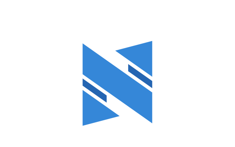 Абстрактная буква N векторный шаблон дизайна логотипа