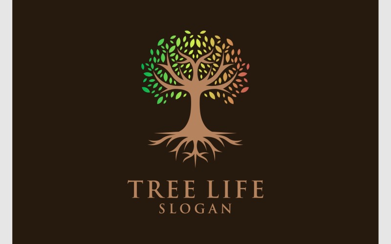 Boom leven wortel natuurlijk logo