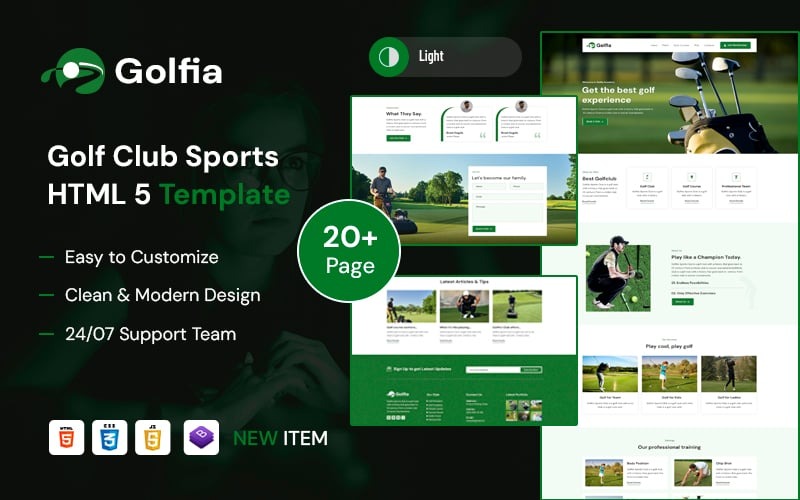 Golfia – Golf Club Sport & Course HTML5 Mall