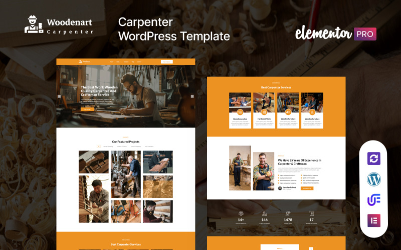 Woodernart - Tema de WordPress para servicios de carpintería y carpintería