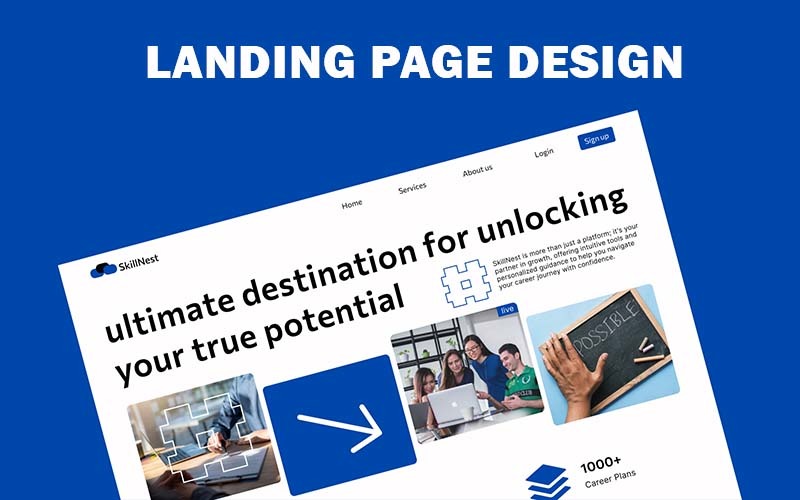Éléments de l'interface utilisateur de la page de destination SkillNest