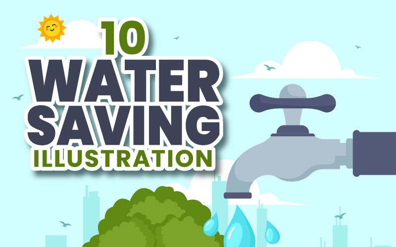 10 Ilustración de ahorro de agua