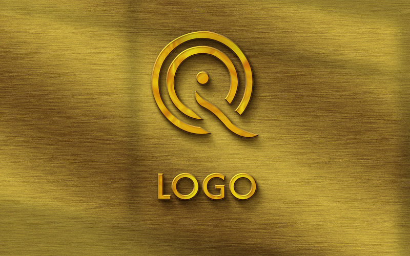 Modello con logo in stile Q Qatar