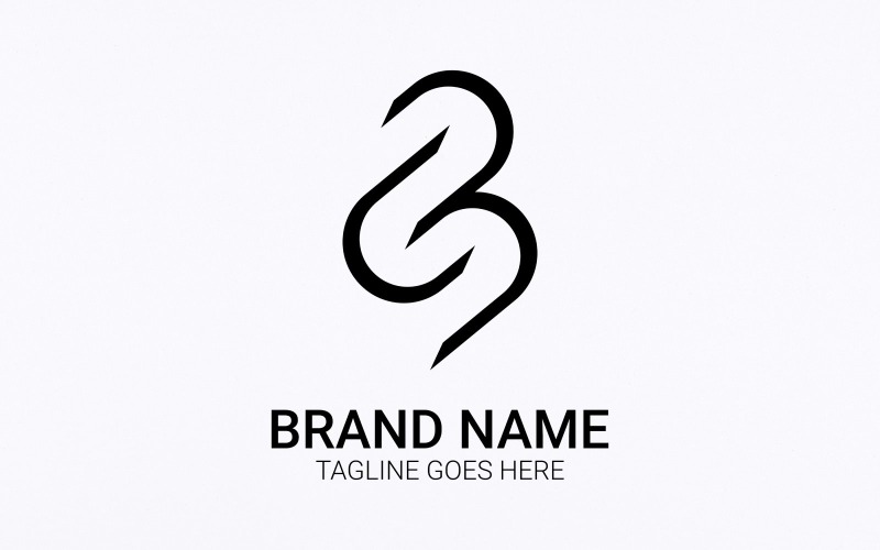 Šablona loga s plochým designem SB LETTER monogram