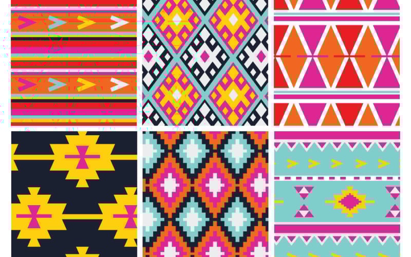 Elektro Boho Sorunsuz Vektör Desenleri