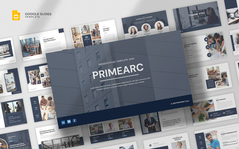 Primearc - Şirket Profili Google Slaytlar Şablonu