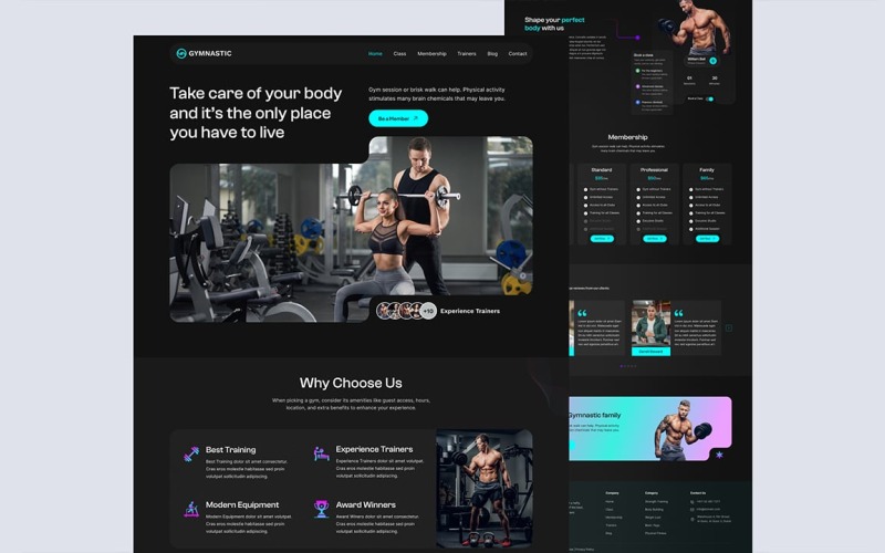 Projekt strony docelowej fitness