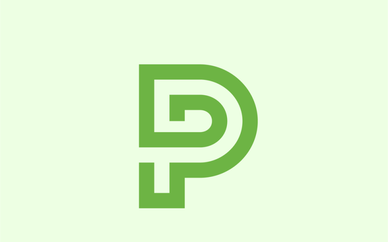 Шаблон оформлення логотипу друку даних букви P PP PD DP