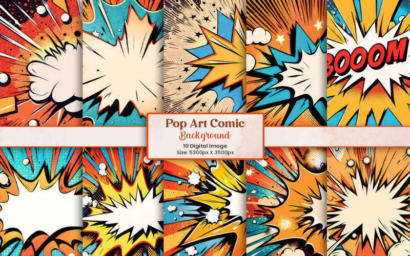 Vintage pop art comic background and abstract comic digital paper