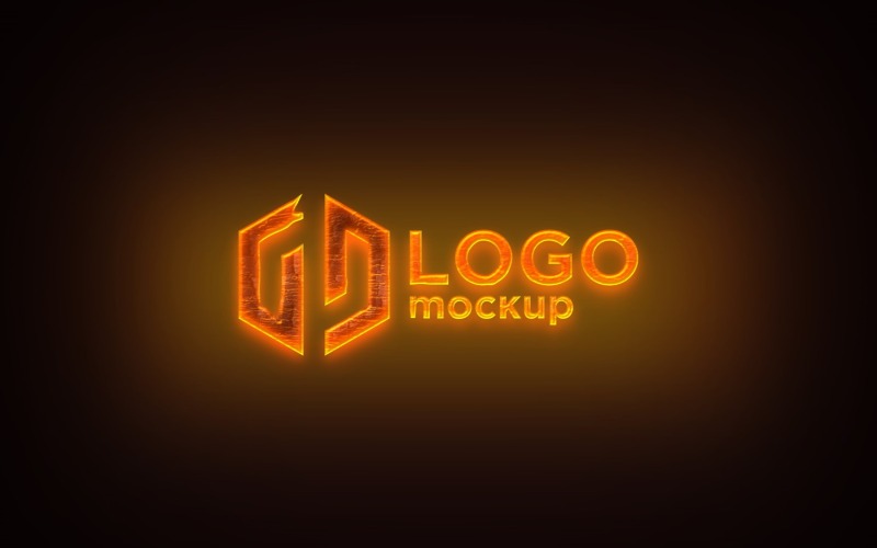 Kömür Logo Mockup Şablonu