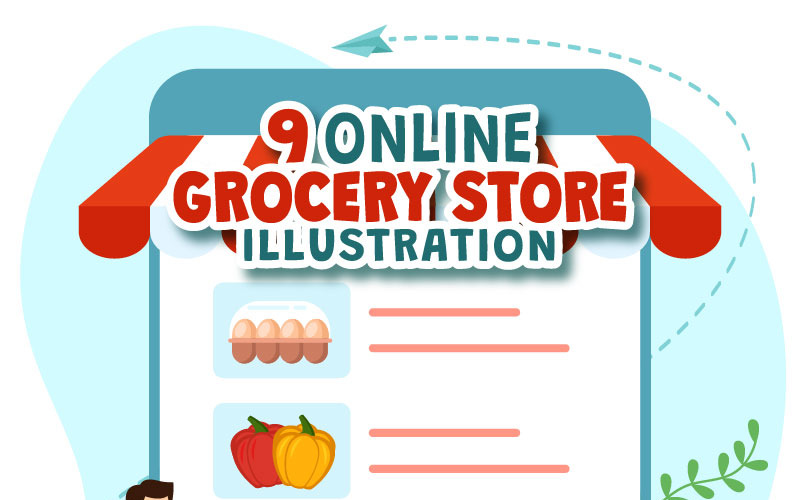 9 Online supermarktillustratie