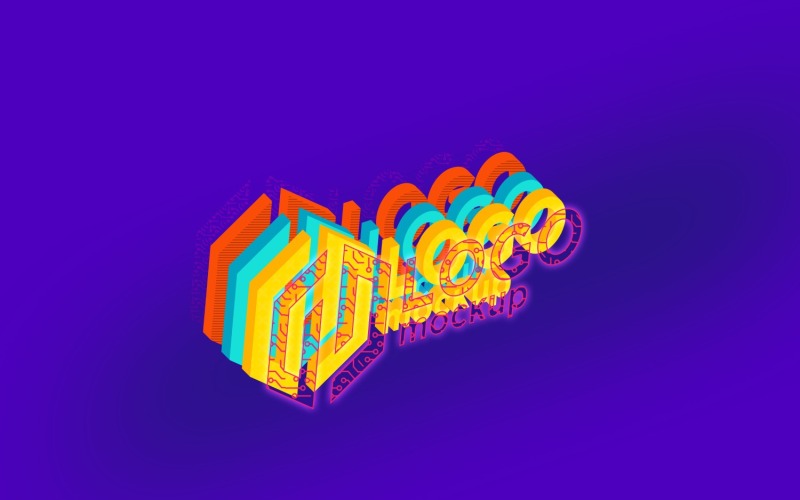 Modello di mockup del logo tecnologico