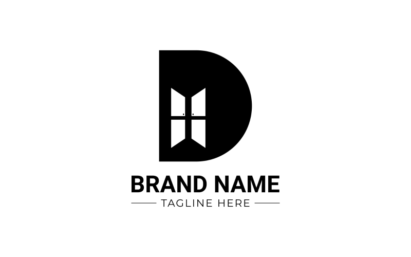 D brief Vector logo ontwerpsjabloon