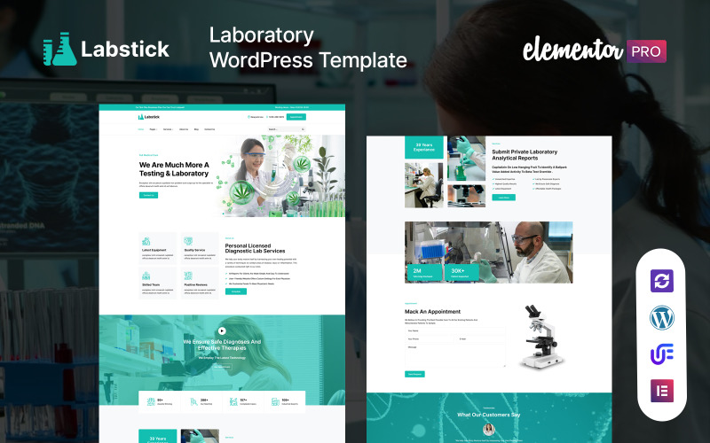 Labstick - Laboratorní a vědecký výzkum Téma WordPress
