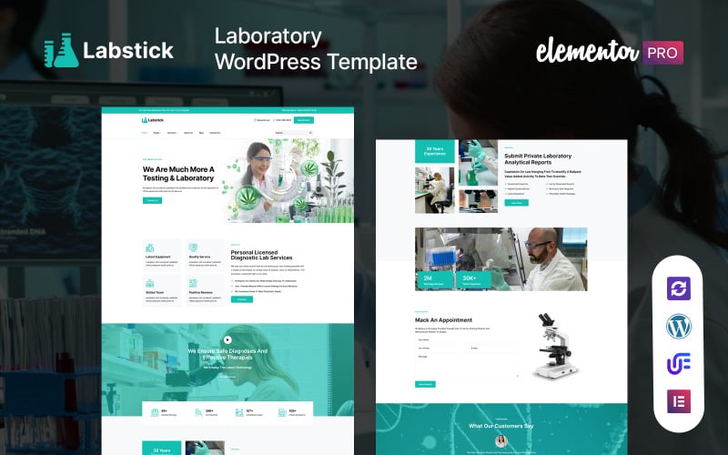 Labstick - Tema WordPress de pesquisa em laboratório e ciência