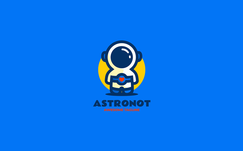 Logo de dessin animé de mascotte d'astronaute 2