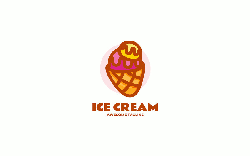 Logo de mascotte simple de crème glacée 4