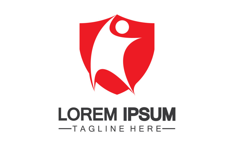 Logo de réussite des personnes du bouclier de sécurité v11