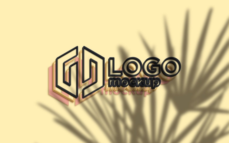 Modello di mockup logo stile lineare 05