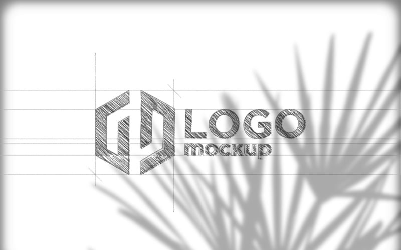 Pencil Sketch Logo Mockup Template 01