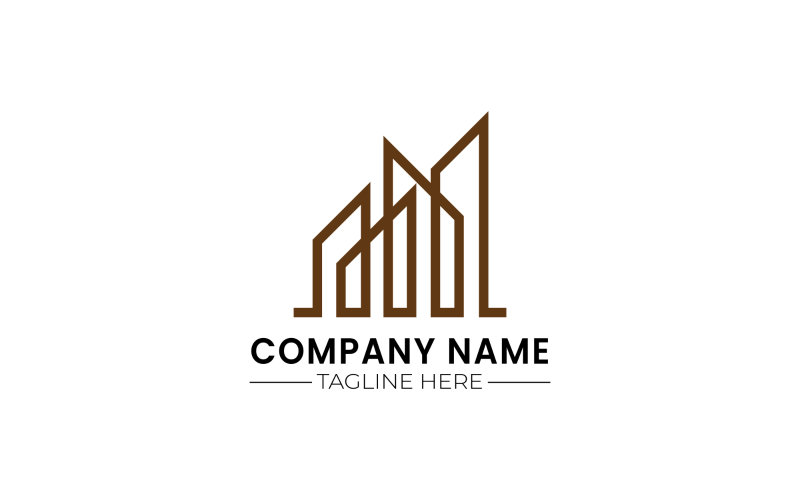 Plantilla de diseño de logotipo de empresa de construcción de casas
