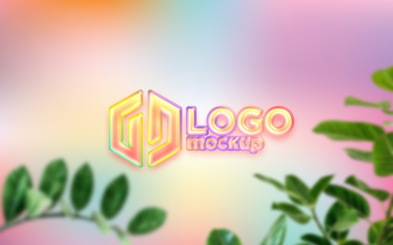 Snoep kleur Logo Mockup sjabloon 01