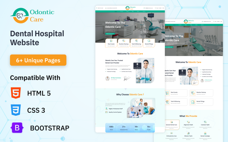 Szablon strony internetowej Odontice Care HTML5 Bootstrap