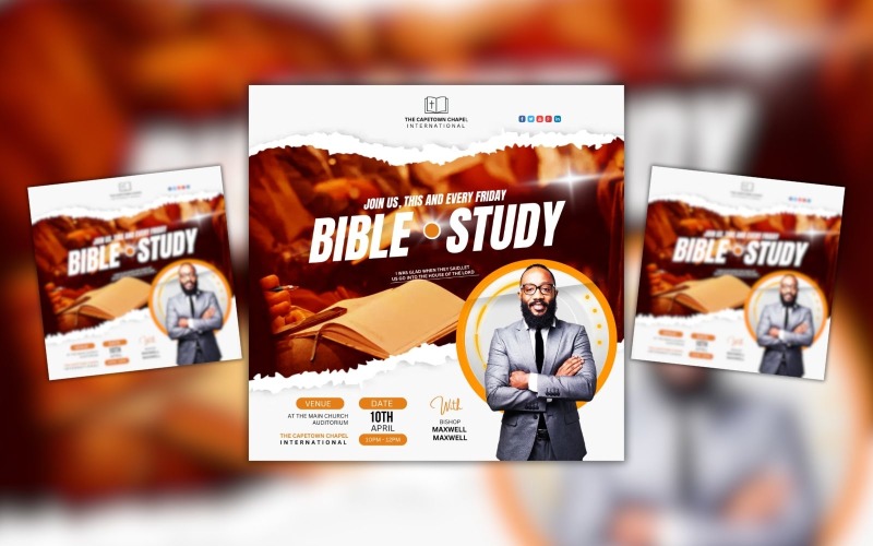 Bibelstudie Flyer Design Mall affisch