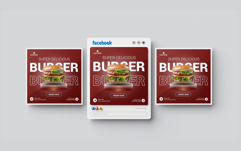 Дизайн постов в социальных сетях о еде