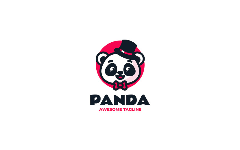 Logo de dessin animé de mascotte de tête de panda