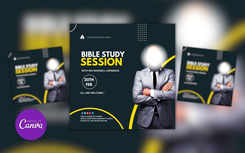Ulotka postowa na Instagramie dotycząca sesji studiowania Biblii