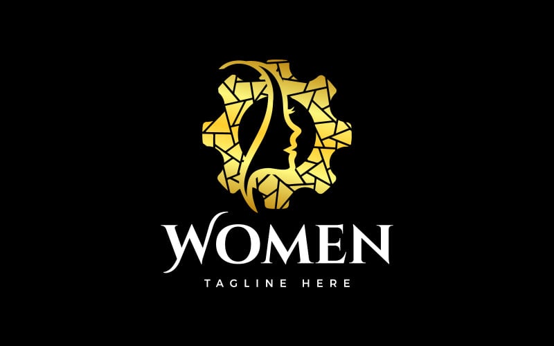 Design de logotipo luxuoso para empoderamento de negócios femininos