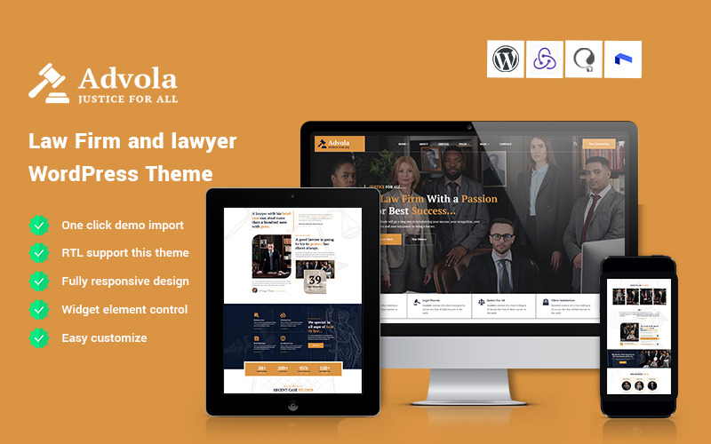 Advola - Tema de WordPress para bufetes de abogados y abogados