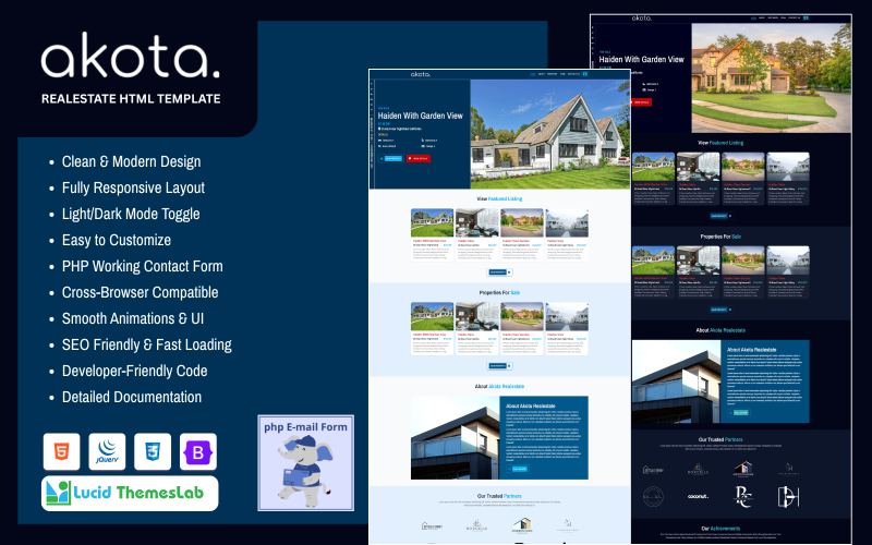 Akota Real Estate HTML šablona