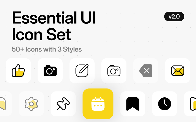 Essentials gebruikersinterfaces icon set V2