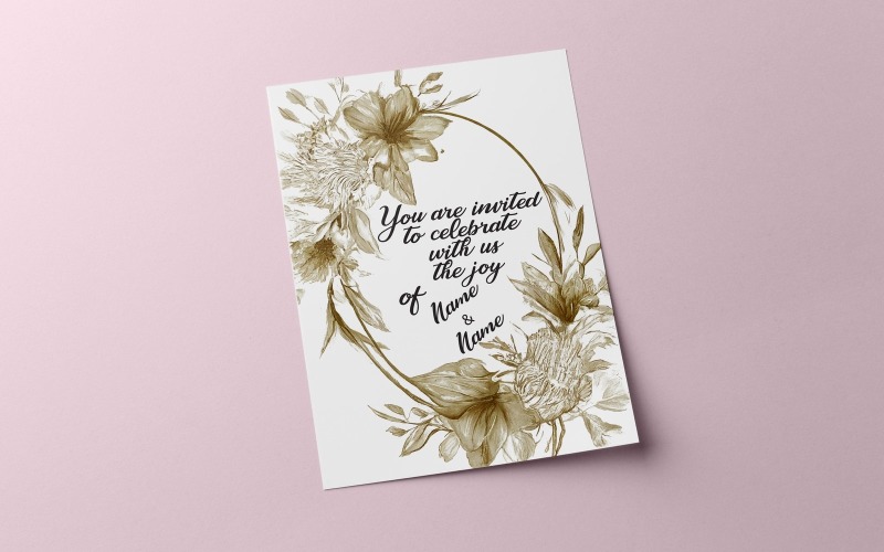 Floral Design For An Invitation Card High Quality