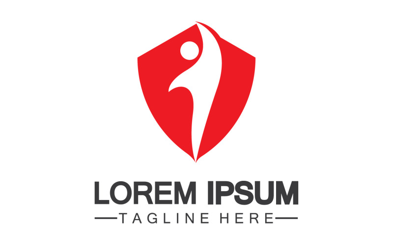 Logo di successo delle persone dello scudo di sicurezza v4