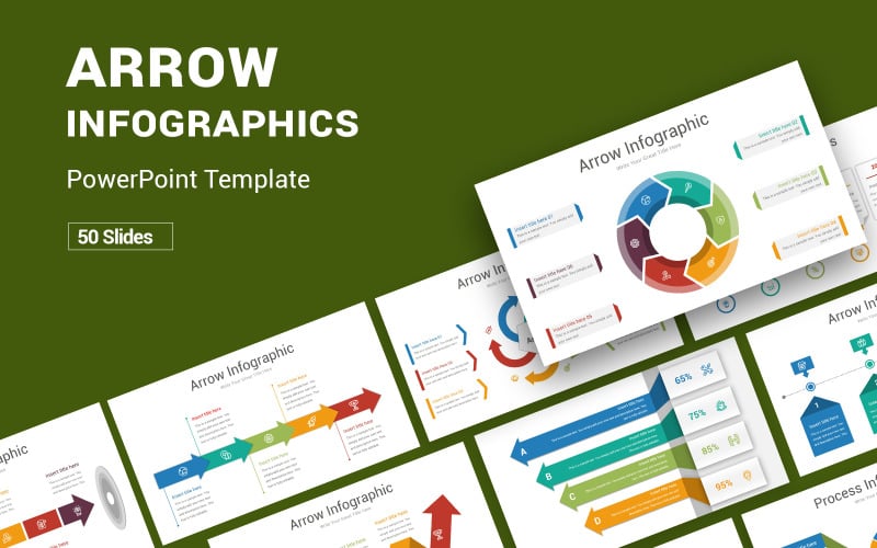 Nyíl - Infographic PowerPoint sablon diagramok
