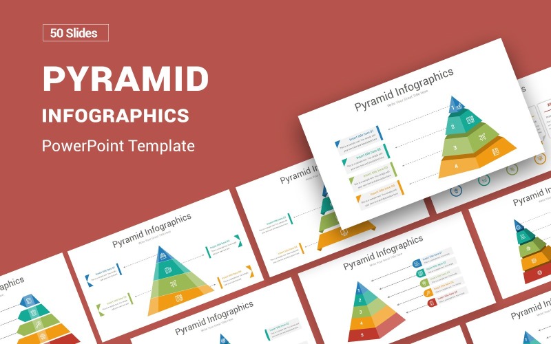 Pirâmide - Diagramas de modelo de PowerPoint de infográficos