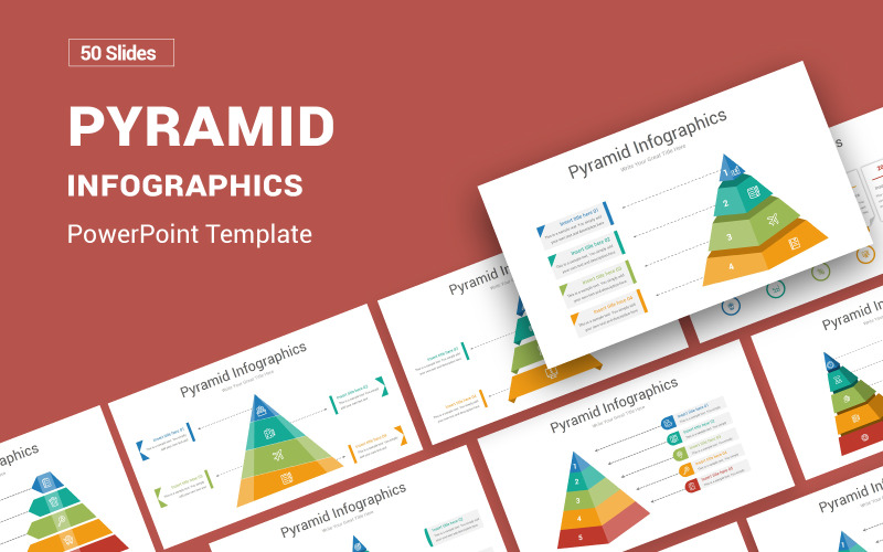 Piramide - Diagrammi del modello PowerPoint di infografica