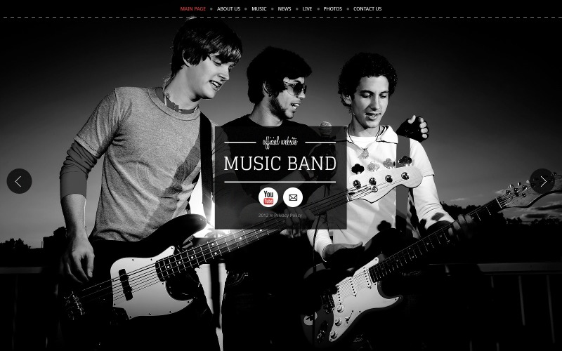 Modello di sito Web della banda musicale